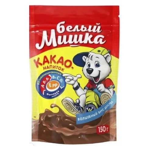 Белый мишка какао-напиток, гранулированный, 150 гр Белый мишка какао-напиток, гранулированный, 150 гр